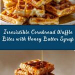 Cornbread Waffle Bites with Honey Butter Syrup Recipe
