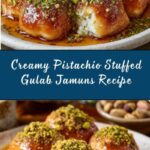 Stuffed Gulab Jamuns with Cream and Pistachio Filling Recipe