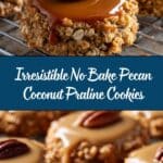 Easy No Bake Pecan Coconut Praline Cookies Recipe