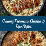 One-Pan Creamy Parmesan Chicken & Rice Recipe