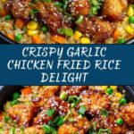 High Protein Crispy Garlic Chicken Fried Rice Recipe