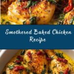 Smothered Baked Chicken with Creamed Spinach and Sun-Dried Tomatoes Recipe