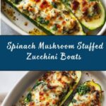 Spinach, Mushroom, and Ricotta Stuffed Zucchini Recipe