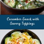 Cucumber Snack with Cheese and Savory Toppings Recipe