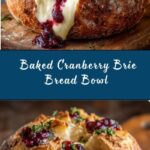 Baked Cranberry Brie Bread Bowl Recipe