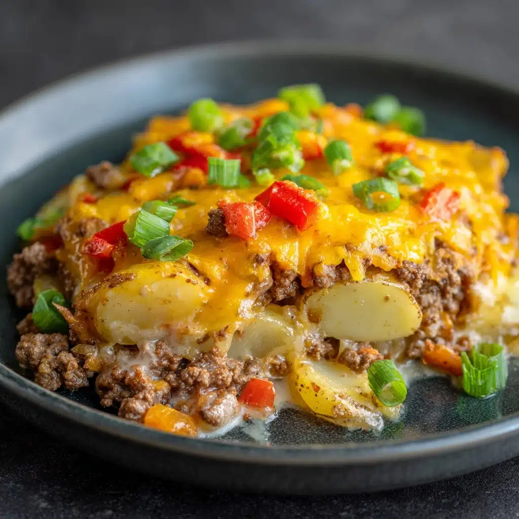 Crockpot Cheesesteak Potato Casserole Recipe - Recipe Image