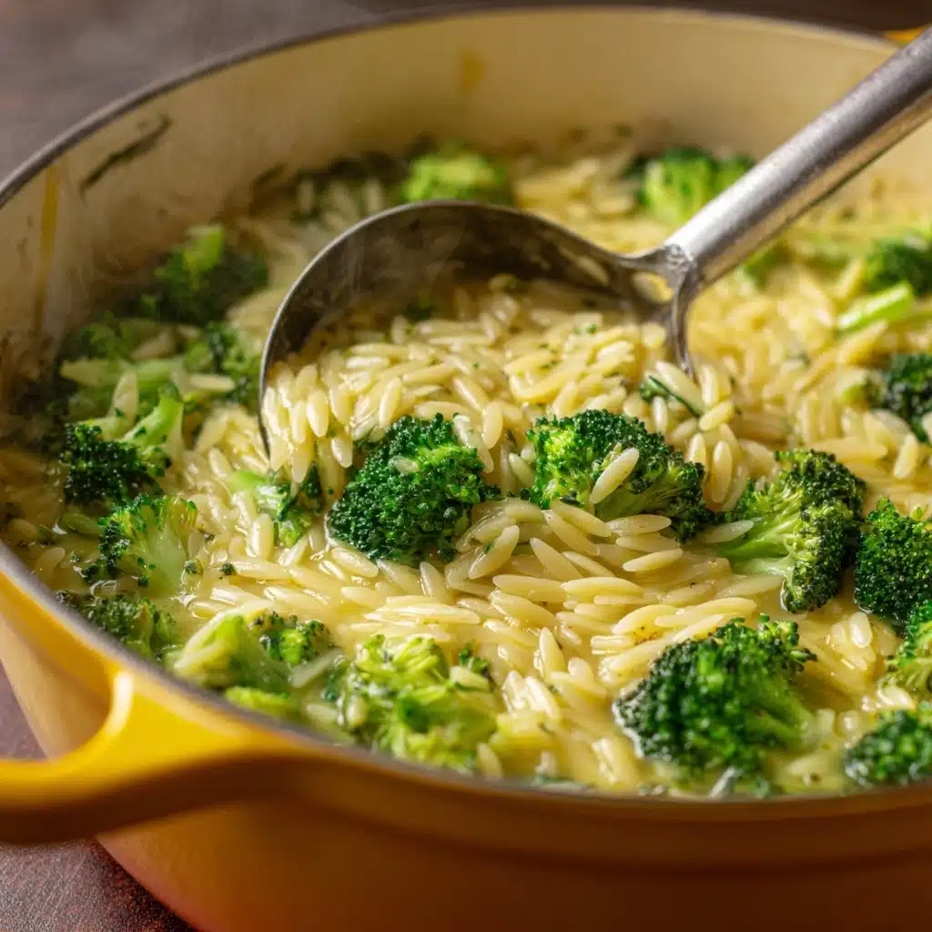 One Pot Broccoli Cheese Orzo Recipe
