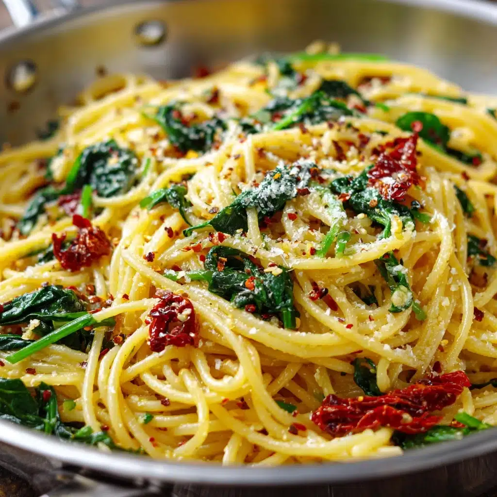 Spaghetti & Spinach with Sun‑Dried Tomato Cream Sauce Recipe - Recipe Image