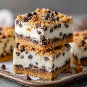 No-Bake Cookie Dough Cheesecake Bars Recipe