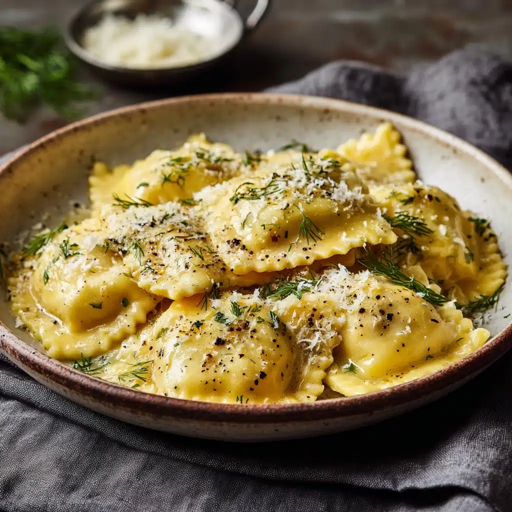 Ravioli With Pears & Cheese in Cacio e Pepe Sauce Recipe - Recipe Image