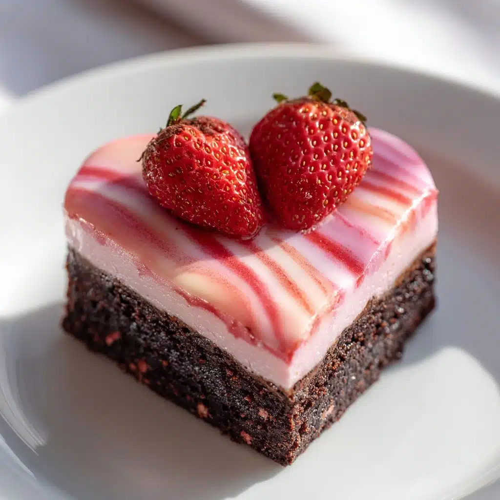 Strawberry Sweetheart Brownies Recipe - Recipe Image