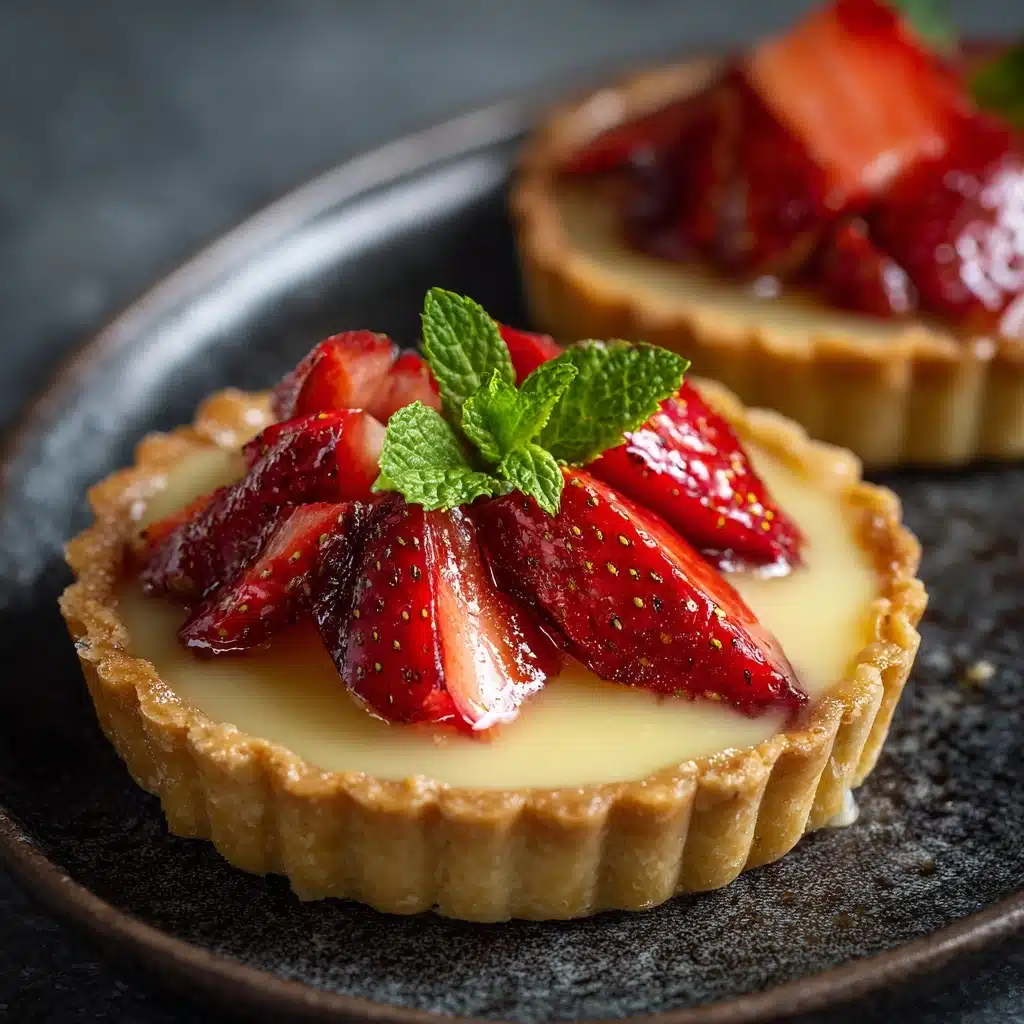 Strawberry Honey Custard Tarts with Lemon Curd Recipe - Recipe Image