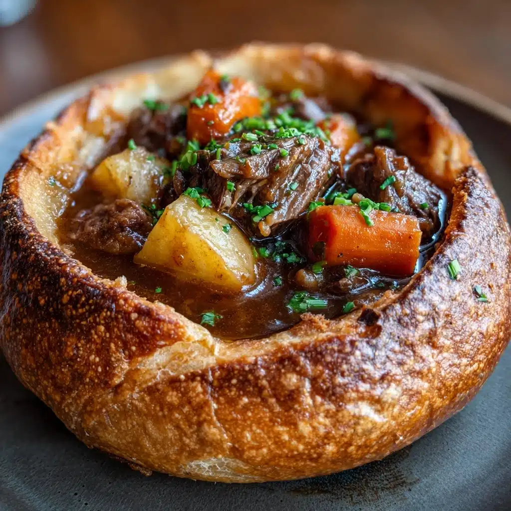 Beef Stew Bread Bowl Recipe - Recipe Image