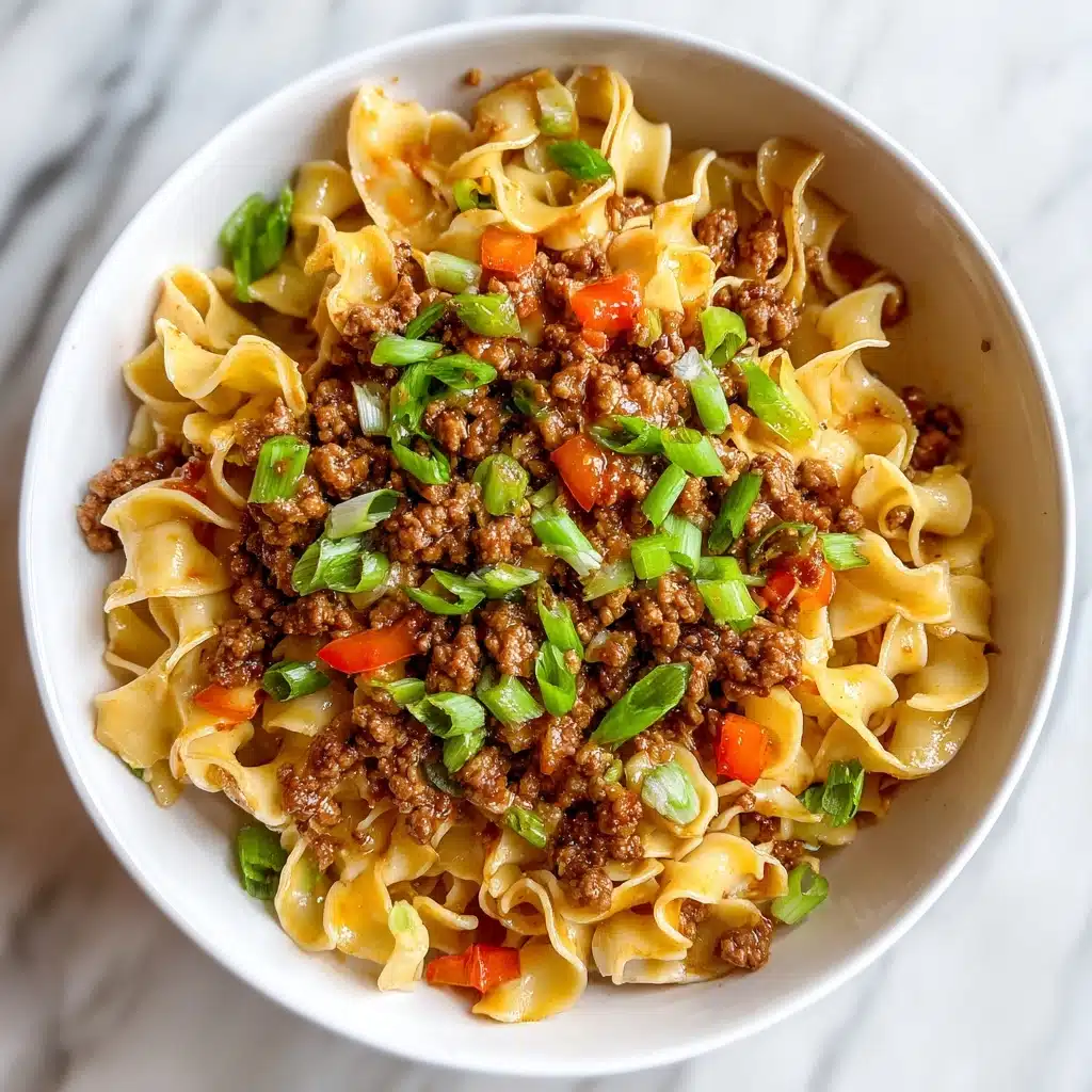 Mongolian Ground Beef Noodles Recipe