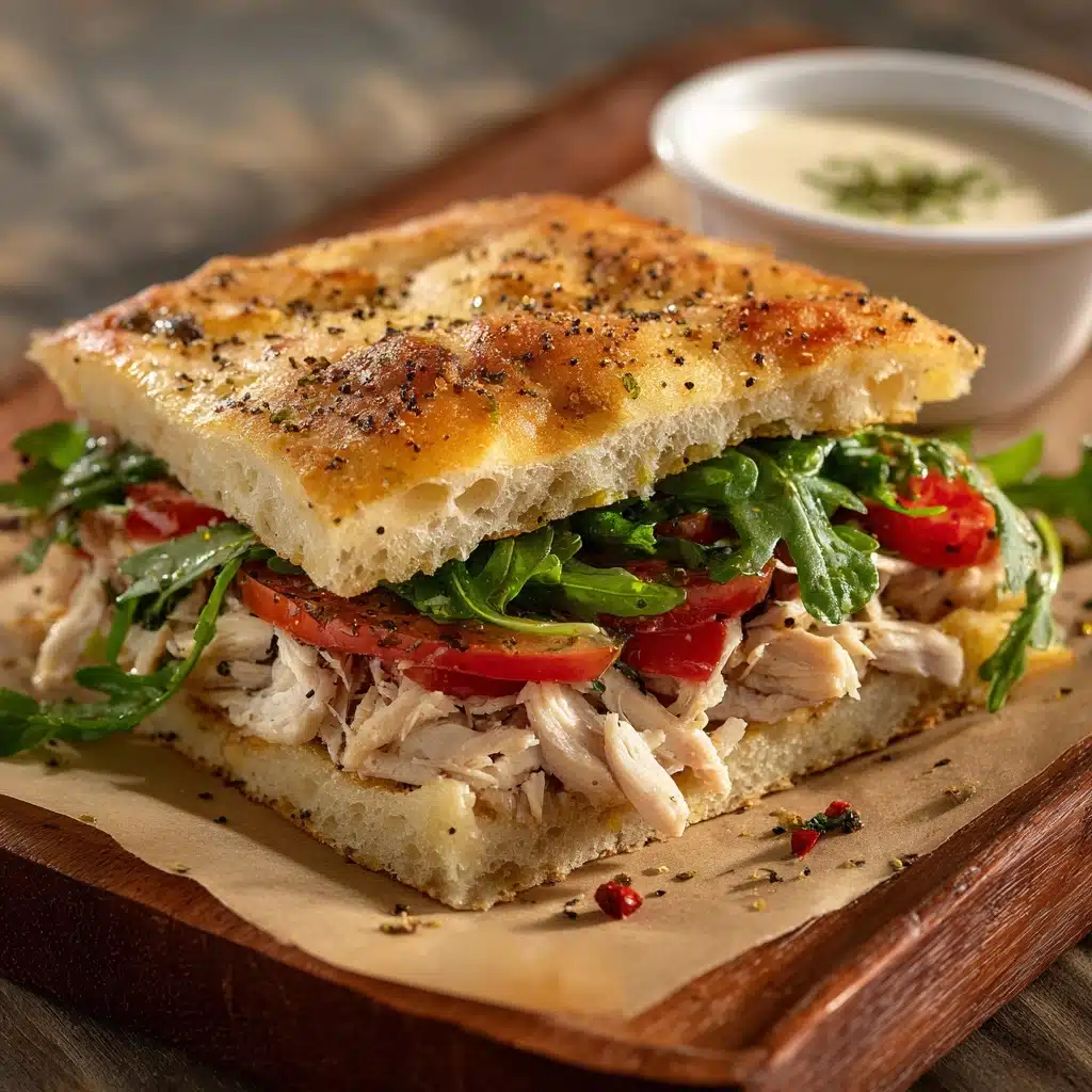 Focaccia Sandwich with Roast Chicken Filling Recipe - Recipe Image