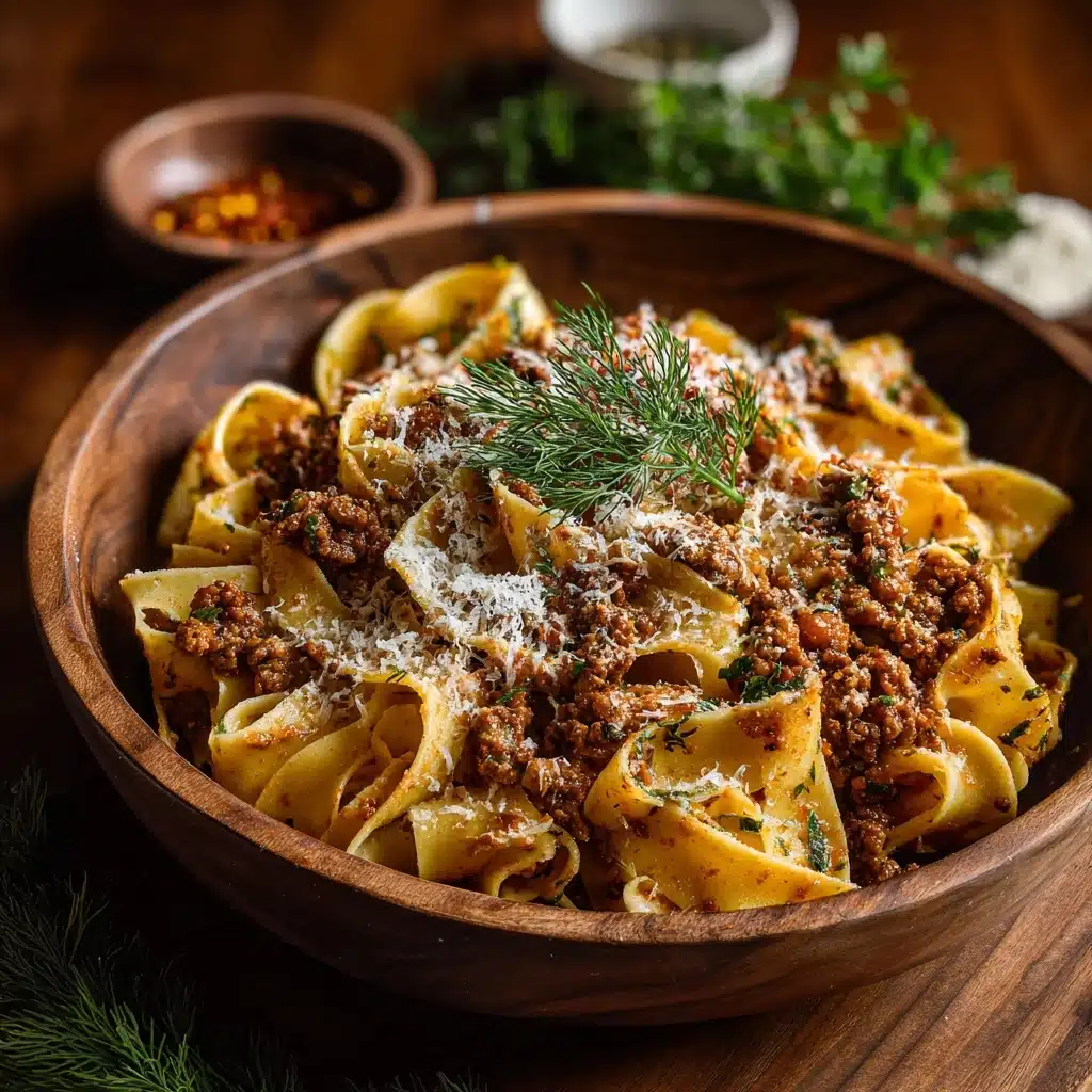 Creamy Calabrian Chili Pappardelle with Beef Sausage & Fennel Recipe - Recipe Image