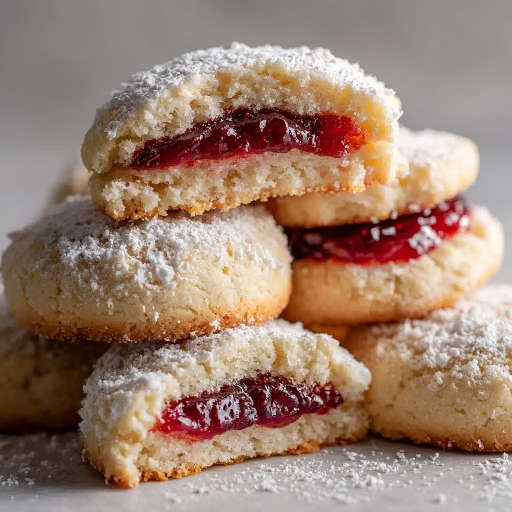 Raspberry Filled Almond Snowball Cookies Recipe