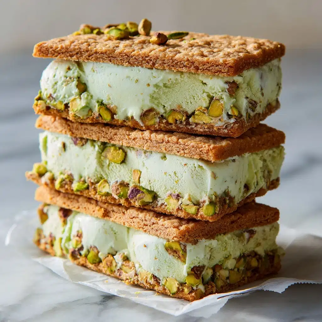 Pistachio Blondie Ice Cream Sandwiches Recipe