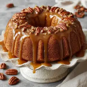 Apple Pecan Cake With Caramel Glaze Recipe