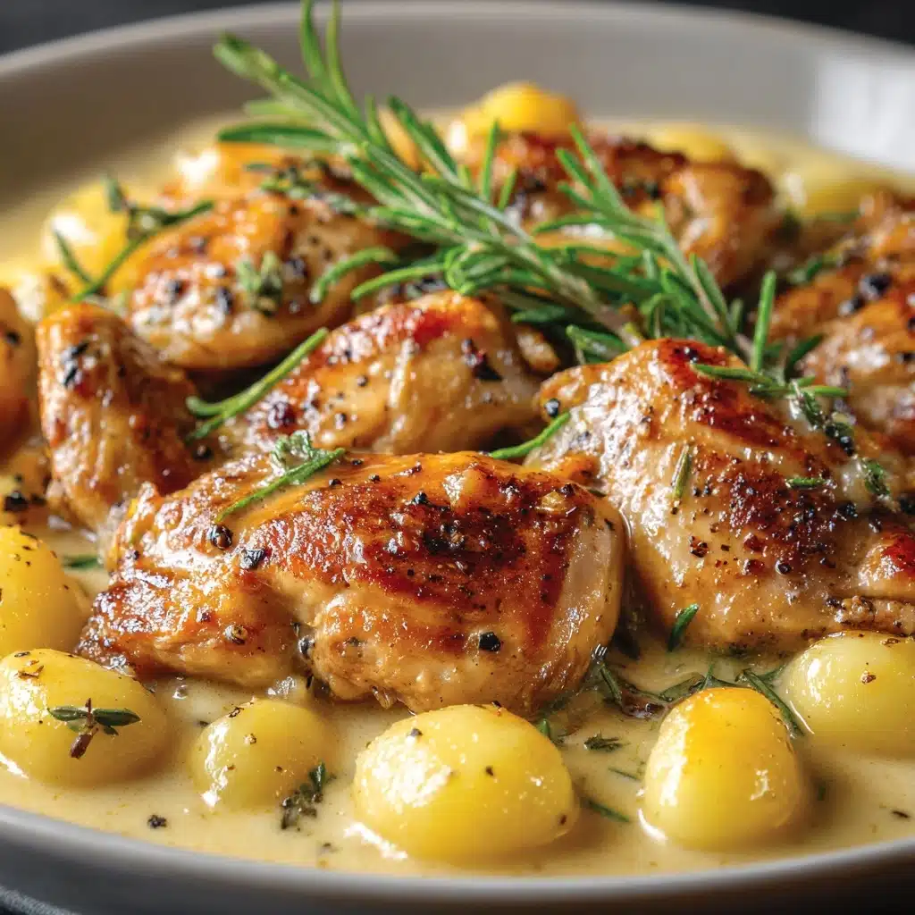 Creamy Garlic Chicken and Gnocchi Recipe - Recipe Image