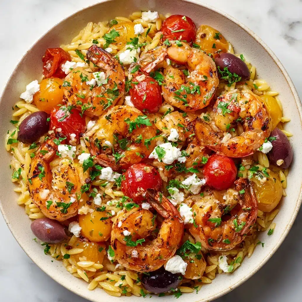 Greek Shrimp Orzo with Feta, Olives, and Tomatoes Recipe - Recipe Image
