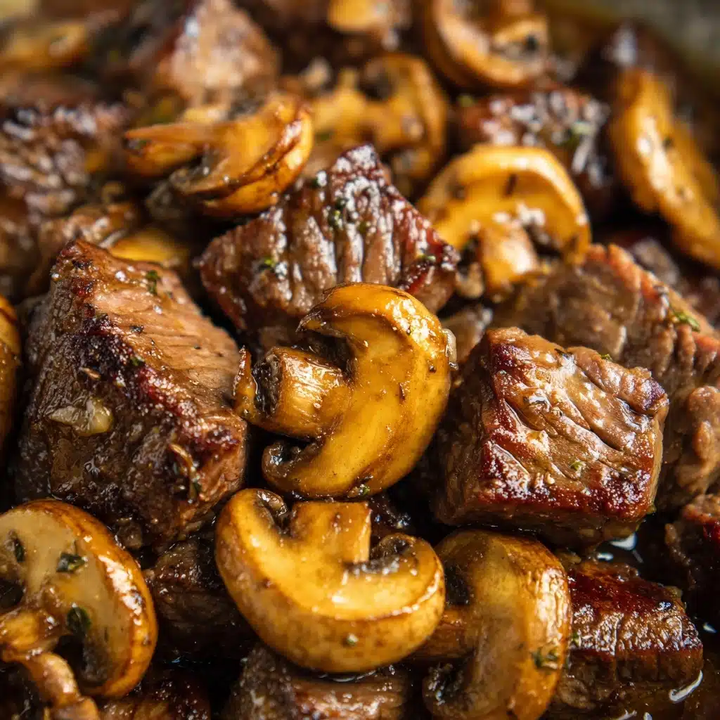 Creamy Crockpot Beef Tips & Mushrooms Recipe - Recipe Image