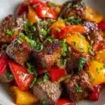 Air Fryer Honey Garlic Steak Sweet Pepper Bites Recipe