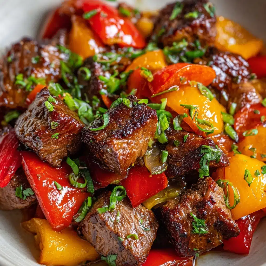 Air Fryer Honey Garlic Steak Sweet Pepper Bites Recipe