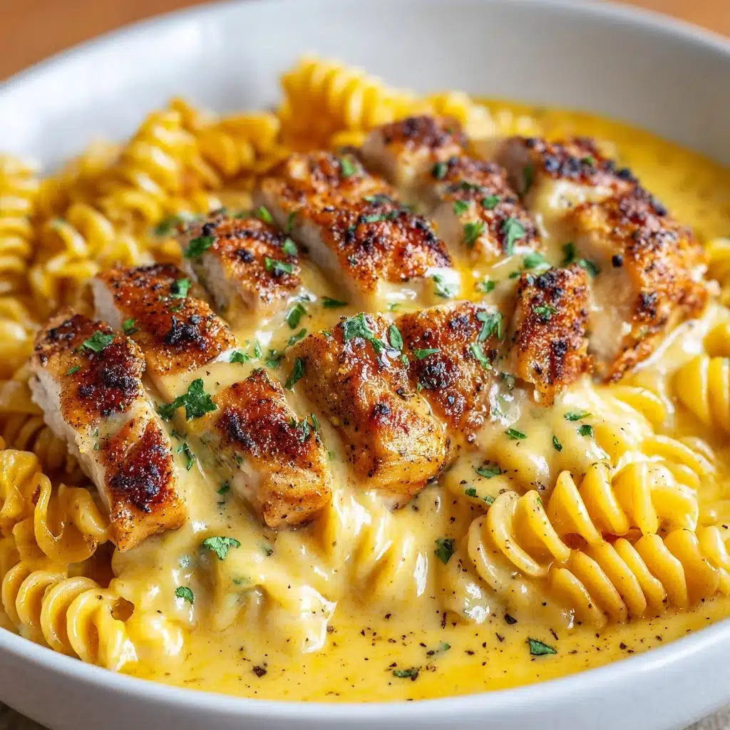 Creamy Garlic Butter Chicken & Rotini in Parmesan Sauce Recipe