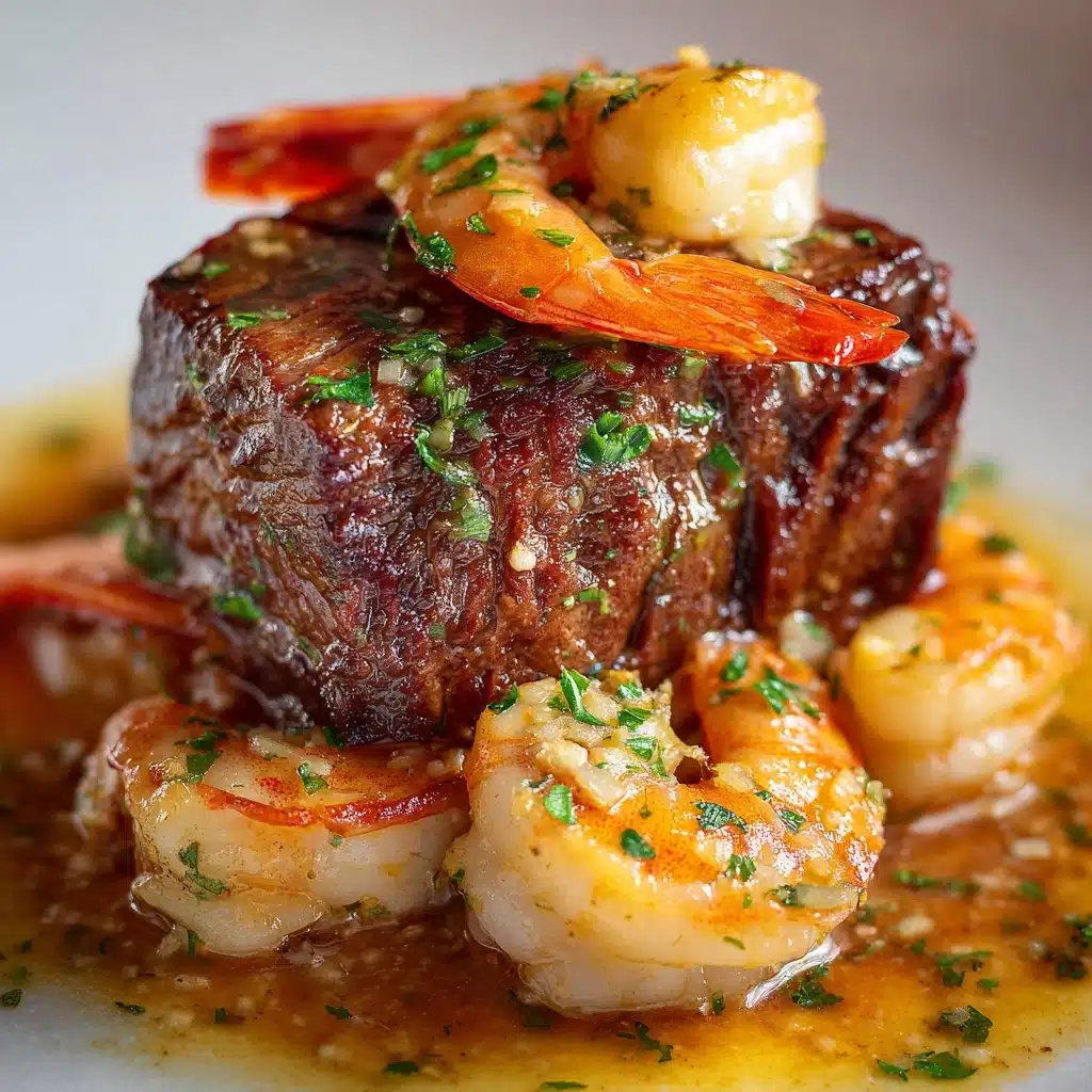 Garlic Butter Steak Bites and Shrimp Skillet Recipe