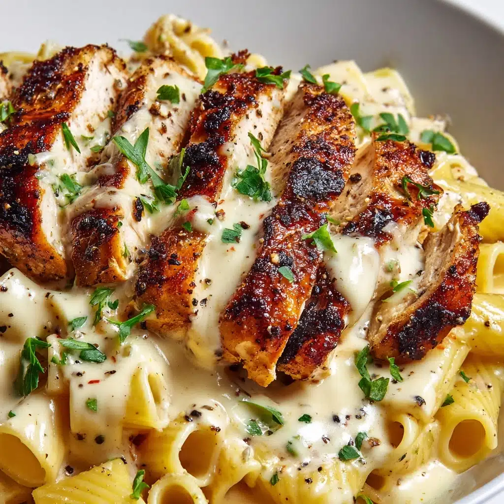 Garlic Parmesan Chicken with Creamy Rigatoni Pasta Recipe - Recipe Image