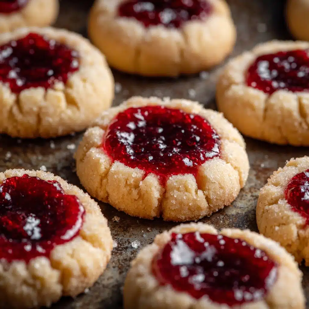 Raspberry Almond Shortbread Thumbprint Cookies Recipe - Recipe Image