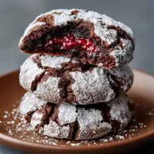 Chocolate Raspberry Crinkle Cookies Recipe