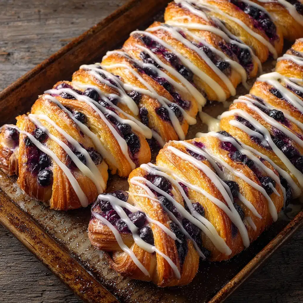 Blueberry Cream Cheese Pastry Braid with Vanilla Icing Recipe