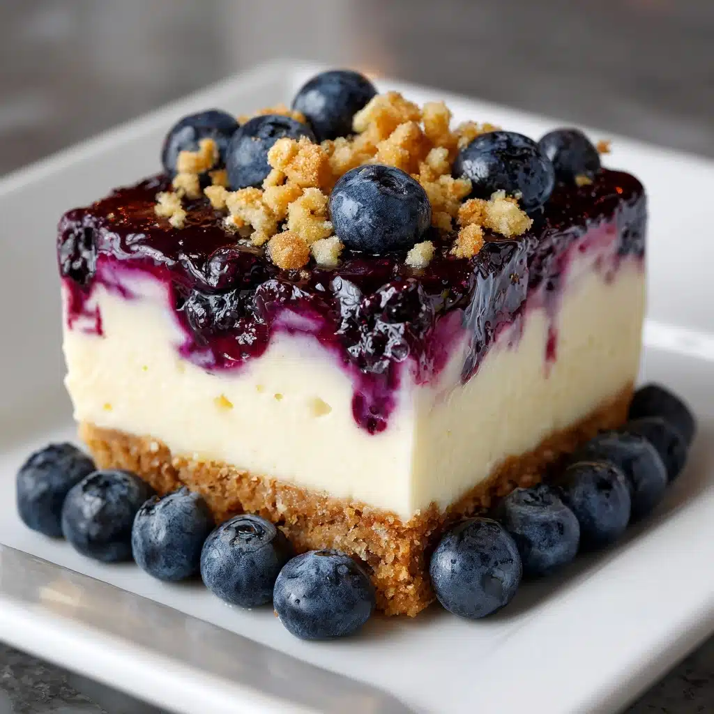 Lavender and Blueberry Cheesecake Bars Recipe - Recipe Image