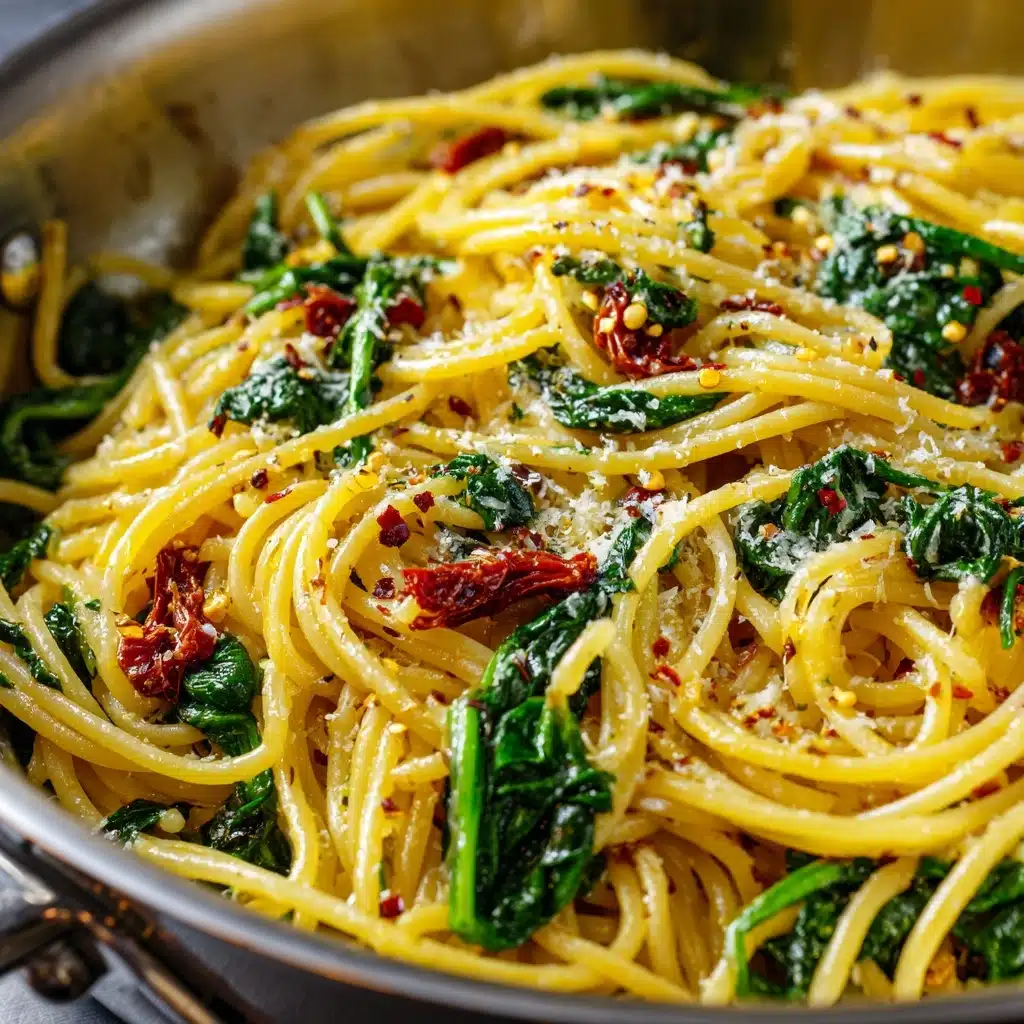 Spaghetti & Spinach with Sun‑Dried Tomato Cream Sauce Recipe