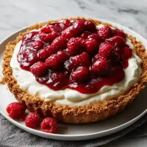 No Bake Raspberry Cream Pie Recipe