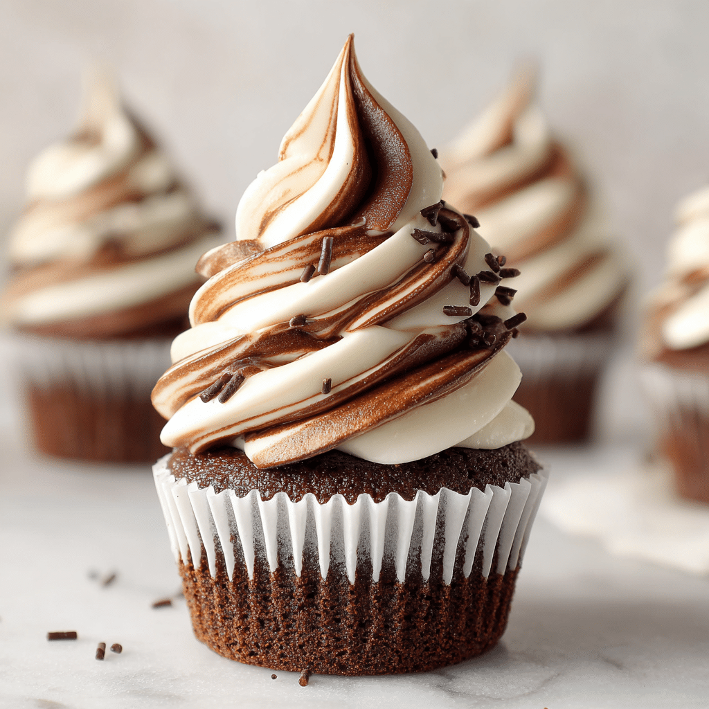 Marble Black and White Cupcakes Recipe - Recipe Image