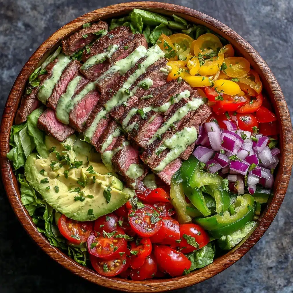 Steak Fajita Salad with Creamy Cilantro Lime Dressing Recipe