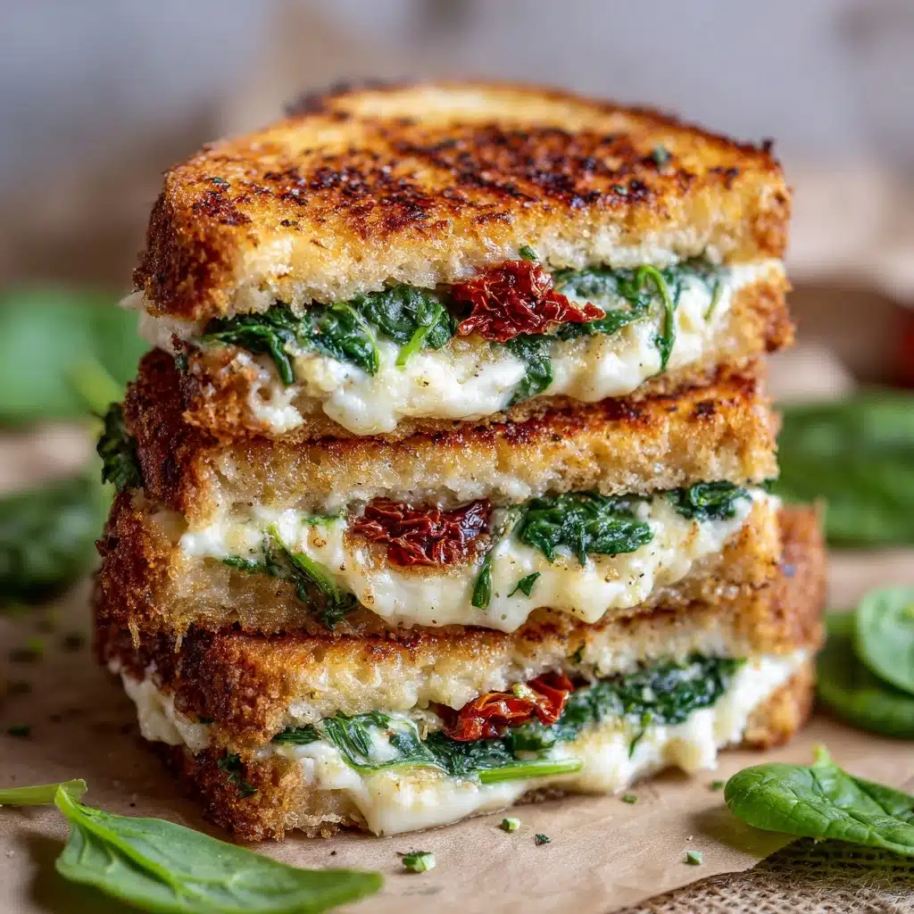 Feta Grilled Cheese Sandwich with Spinach Recipe - Recipe Image