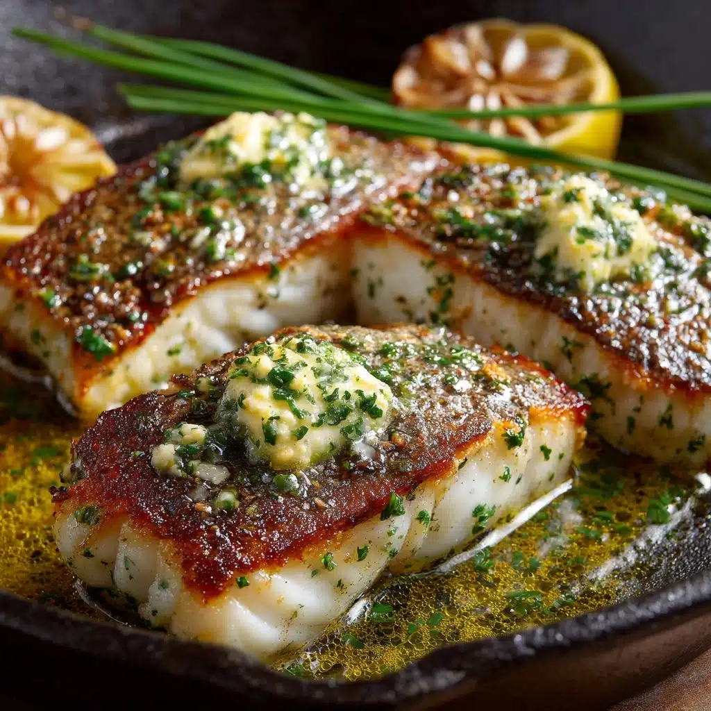 Pan-Roasted Sea Bass with Garlic Butter Recipe - Recipe Image