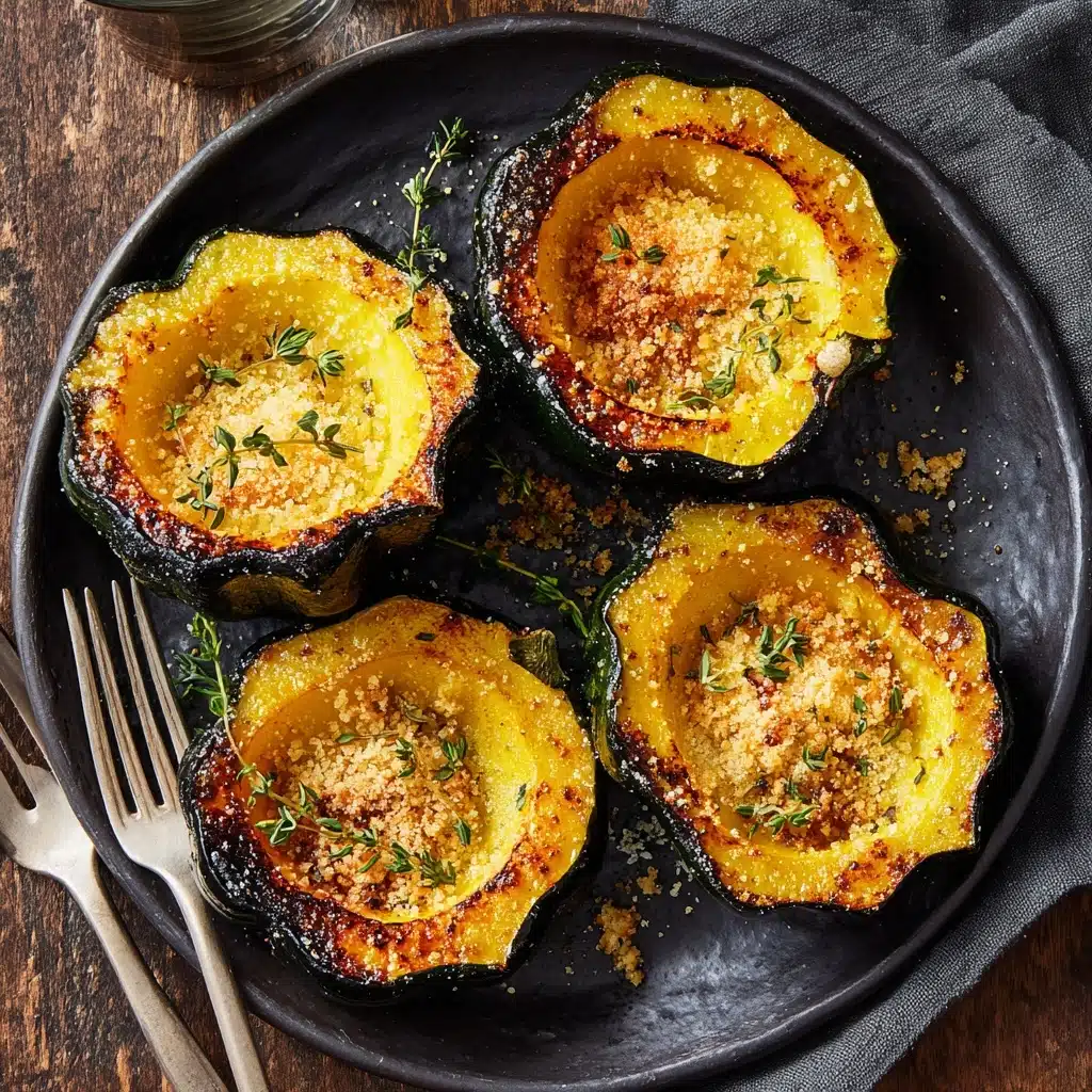 Parmesan Herb Roasted Acorn Squash Recipe