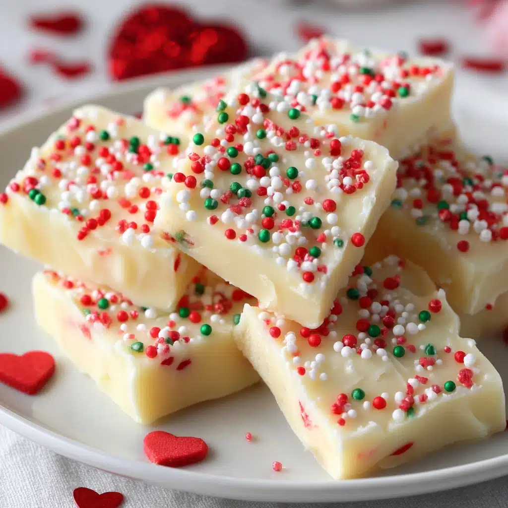 White Chocolate No-Bake Festive Candy Recipe - Recipe Image