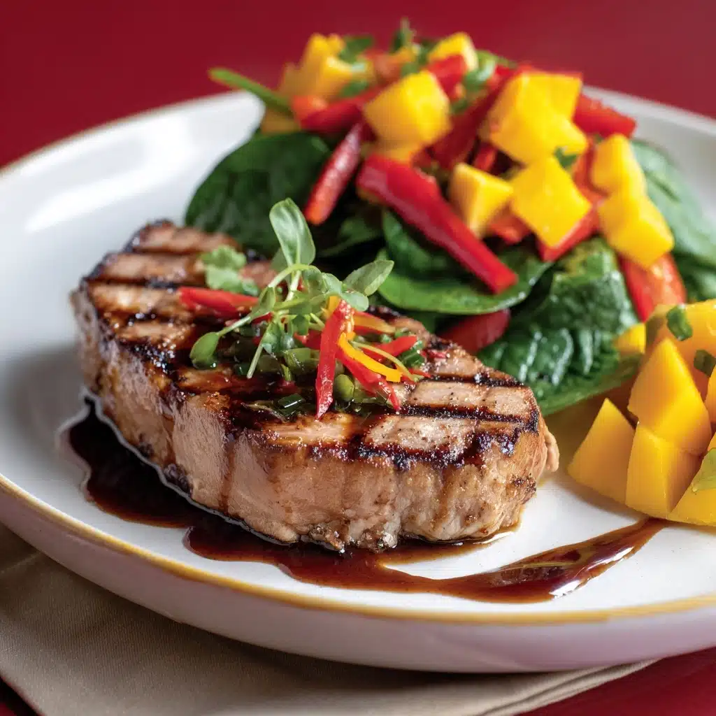 Grilled Tuna Steaks with Mango Chutney Recipe - Recipe Image