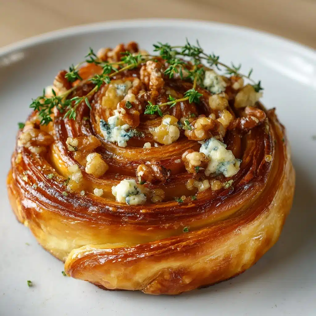 Blue Cheese Walnut Thyme Puff Pastry Twirl Recipe
