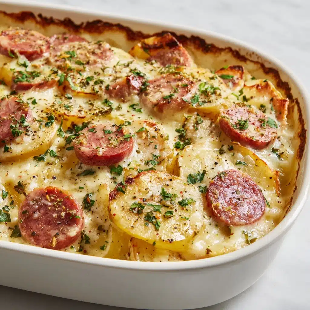 Crockpot Pierogi Casserole with Kielbasa Recipe - Recipe Image