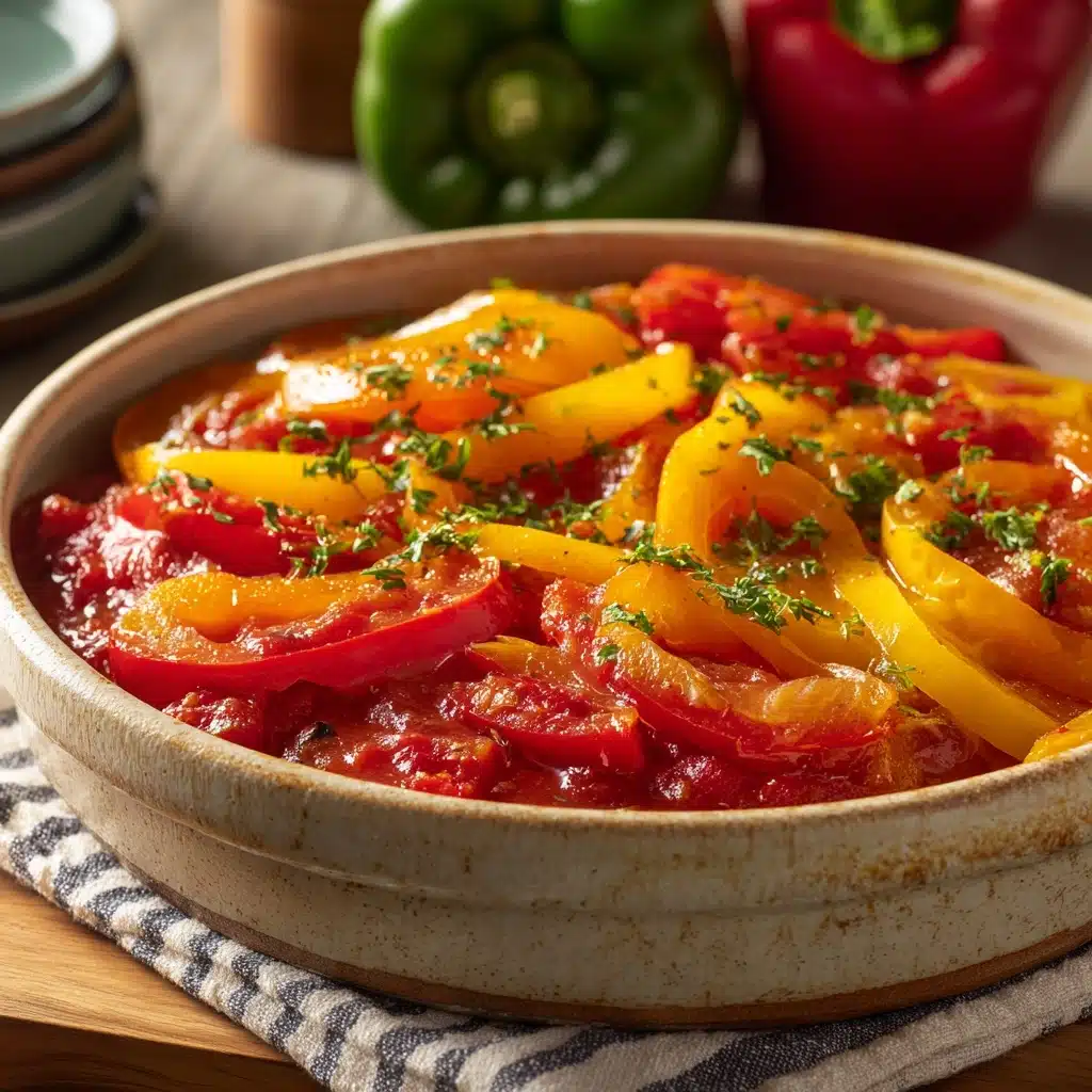 Peperonata – Italian Stewed Peppers Recipe - Recipe Image