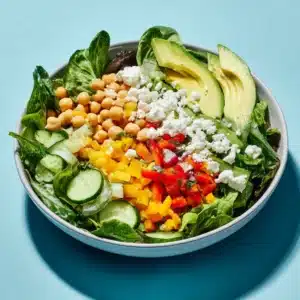 Chopped Salad with Chickpeas, Feta, and Avocado Recipe