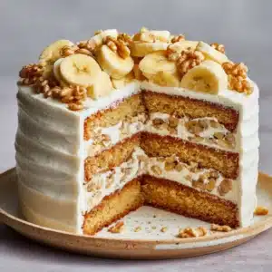 Heavenly Banana Walnut Cream Cake Recipe