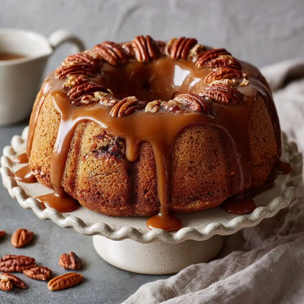 Apple Pecan Cake With Caramel Glaze Recipe - Recipe Image